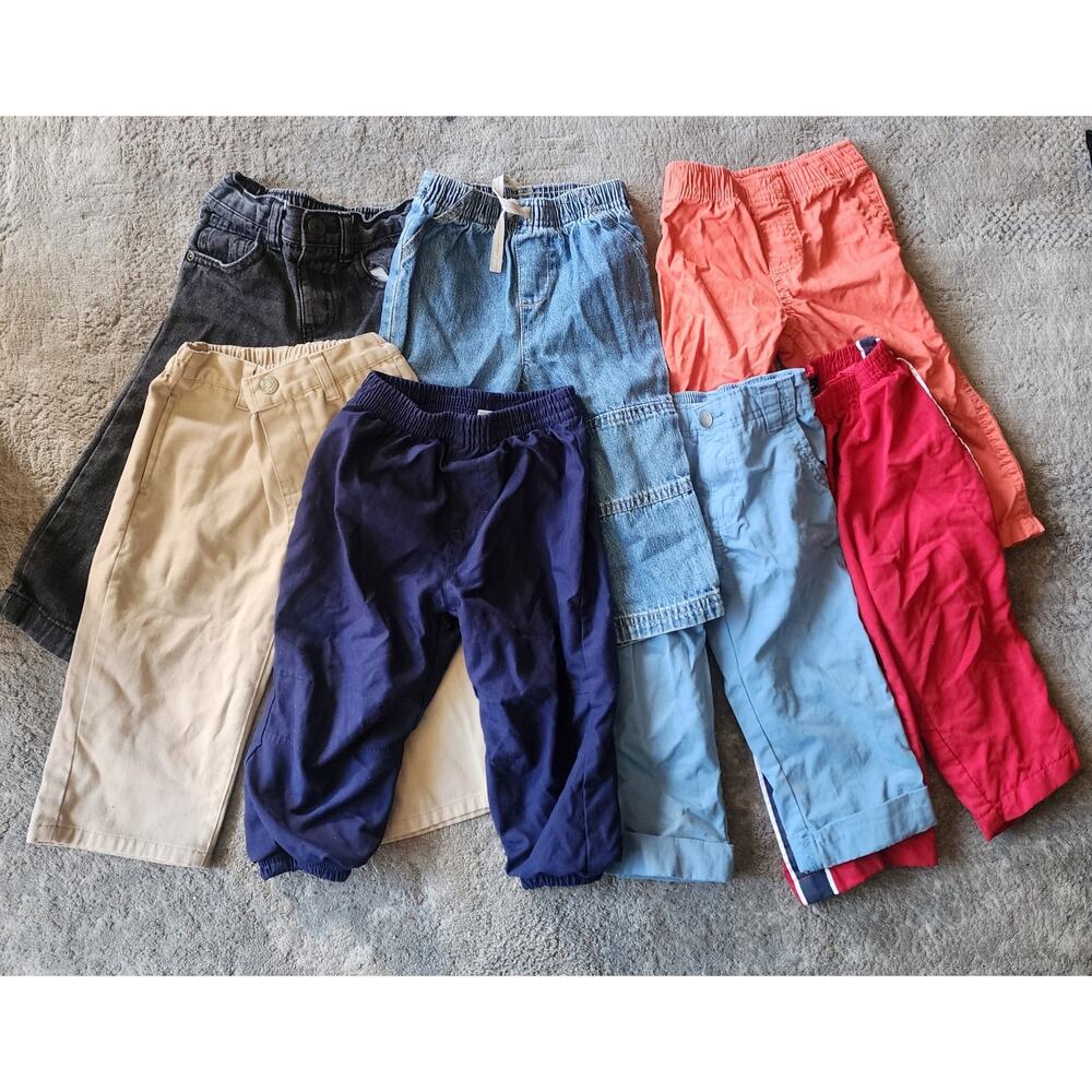 Lot Of Seven 18 Months Toddler Boy Pants Multi Brands Carter's Faded Glory Izod